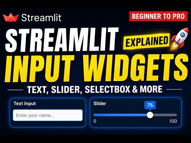 Streamlit Input Widgets Explained 🚀 | Text, Slider