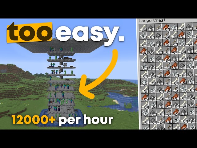 THE ONLY MOB FARM YOU'LL EVER NEED! - 12000 Items Per Hour (ANY Java Version!)