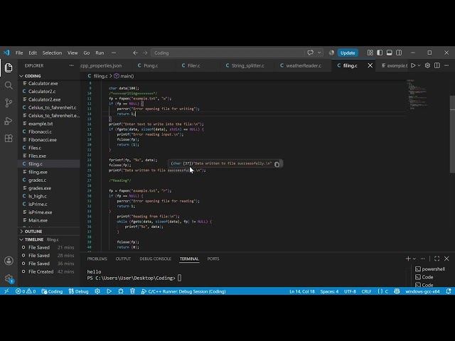 Basic filing in C programming.