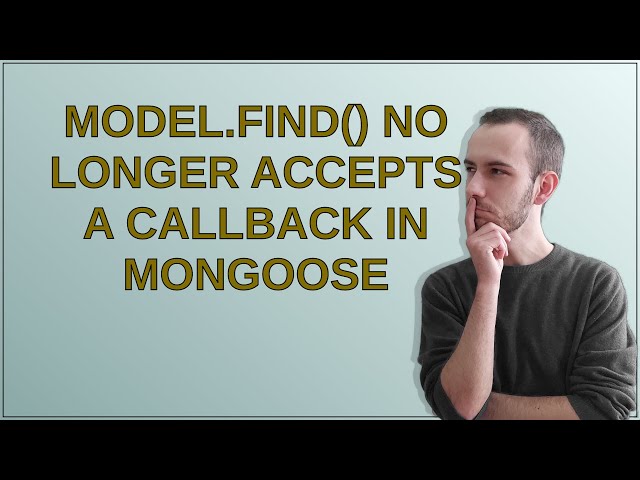 Model.find() no longer accepts a callback in Mongoose