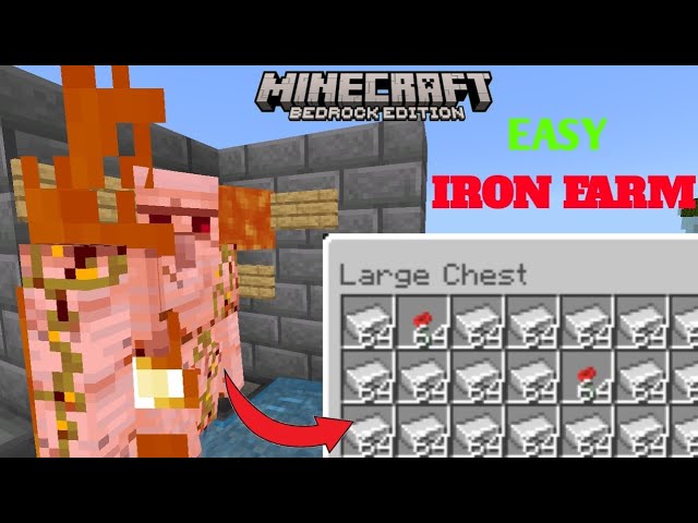 Best & Easiest Iron Farm for Minecraft PE 1.21+ 🔥 | 800+ Iron/Hour