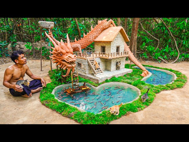 Build Fantasy Cat Kingdom – Dragon House with Kittens and Ponds!