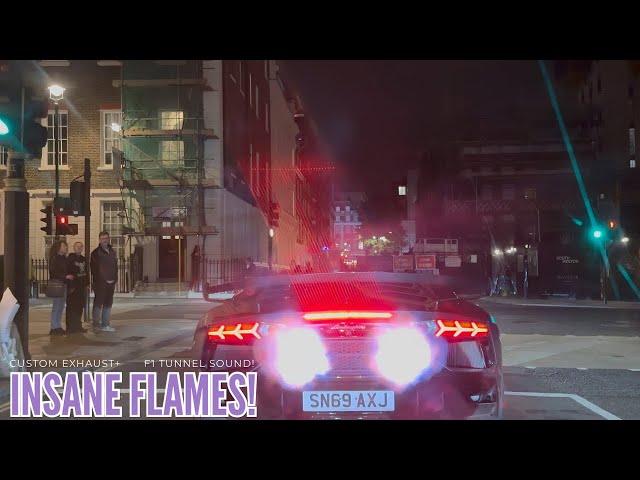 CRAZY *LOUD* Lamborghini Aventador SVj DESTROYS London! INSANE V12 SOUNDS & FLAMES!