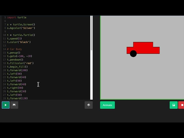 The Classic Car in Python Turtle