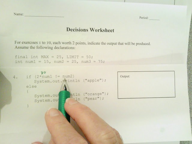 Tracing Through if Statements in Java