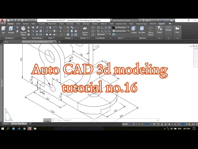 AutoCAD 3D Modeling Tutorial #16 | Presspull, Union, Substrate & UCS Changing