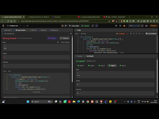 Longest substring without repeating characters leetcode 3