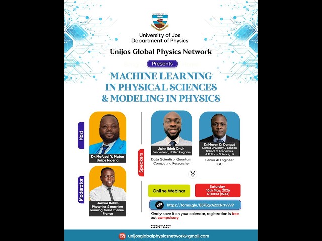 Machine Learning in Physical Sciences & Modeling in Physics | Full Webinar  2026 05 16