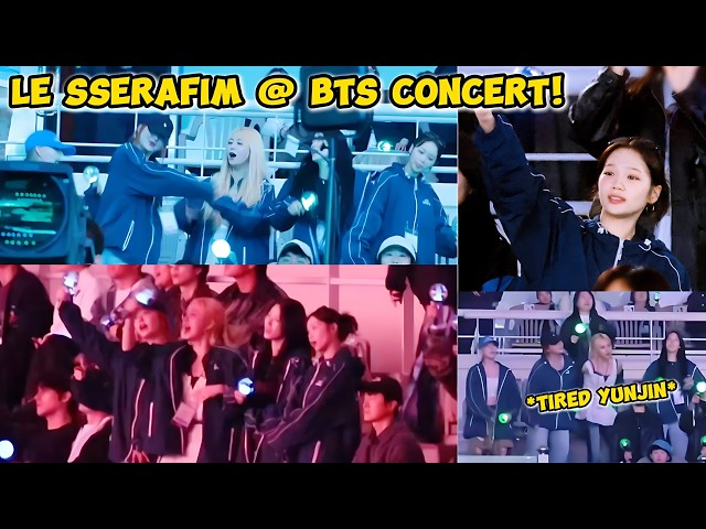 LE SSERAFIM spotted enjoying Day 3 of BTS’s “Arirang” World Tour in Goyang (Yunjin got tired 😂)