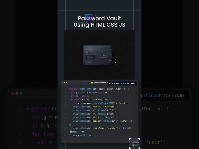 Interactive Password Vault Using HTML, CSS & JavaScript 🔐 | Creative UI Design | Code Genus