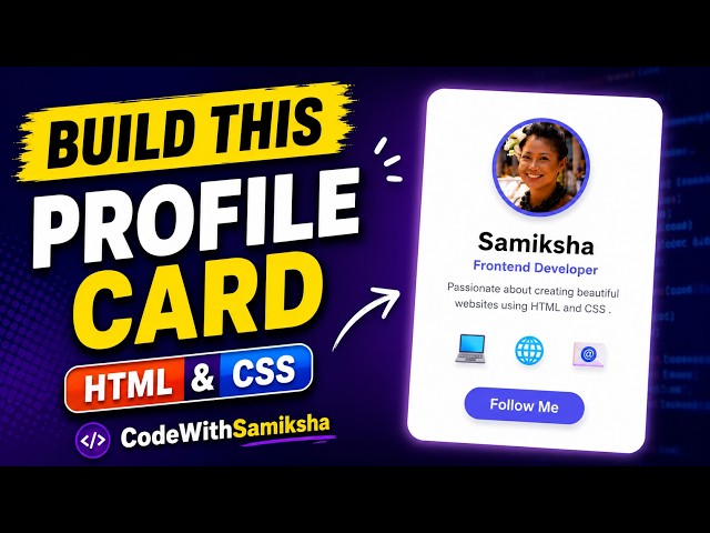 Build a Professional Personal Profile Card Using HTML & CSS | Beginner Project | Full Tutorial
