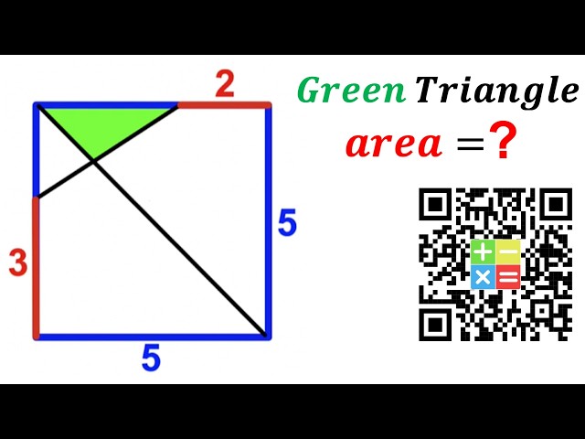Can you find area of the Green shaded Triangle? | (Square) | #math  #maths | #geometry