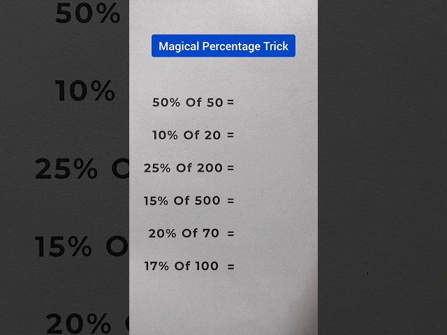 Easy Percentage #mathematics #percentage #ssccgl #shorts #trendingshorts
