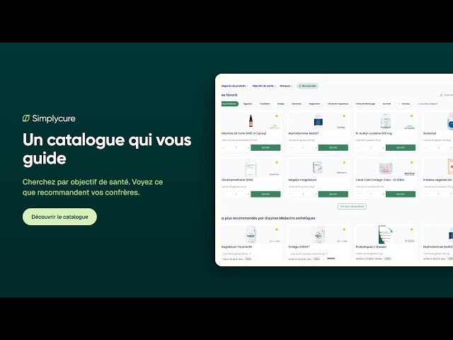 The new Simplycure catalog: a homepage that adapts to your practice