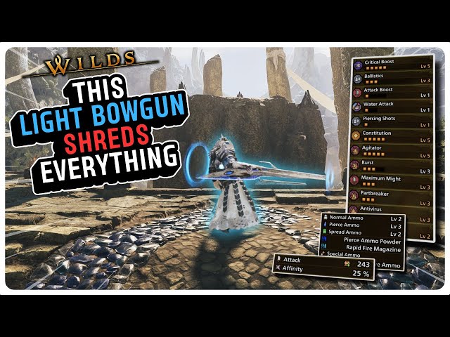 THIS PIERCE LIGHT BOWGUN DESTROYS EVERYTHING WITH THIS MUCH AFFINITY in Monster Hunter Wilds!