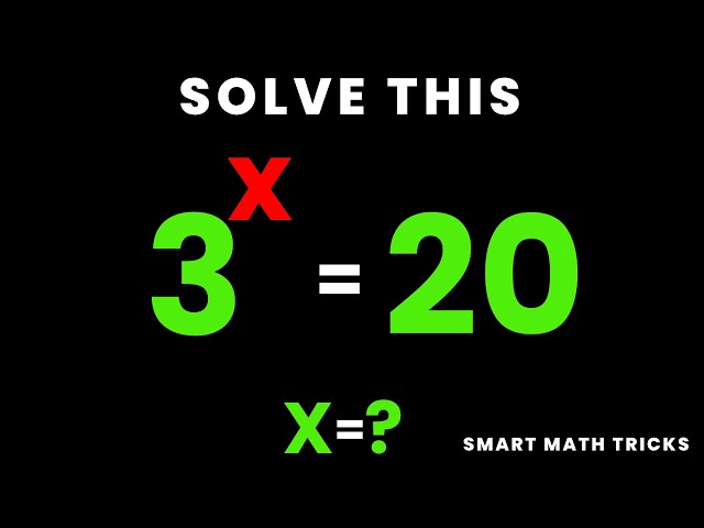Solve 3^x = 20 Using Logarithms (Step-by-Step)