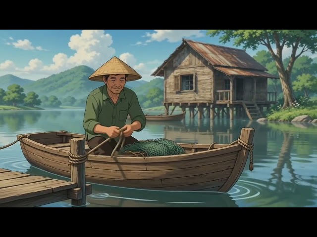 A Peaceful Sunset at a Wooden Lakeside House 🌅 | Quiet Java