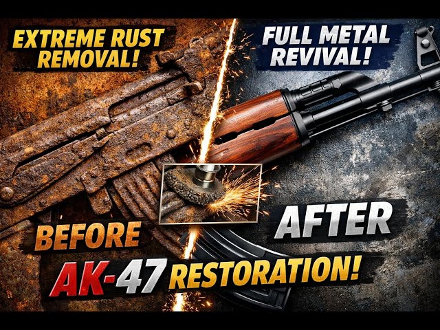 AK 47 Restoration   Extreme Rust Removal  to Full Metal Revival   Johnny Texas #restoration