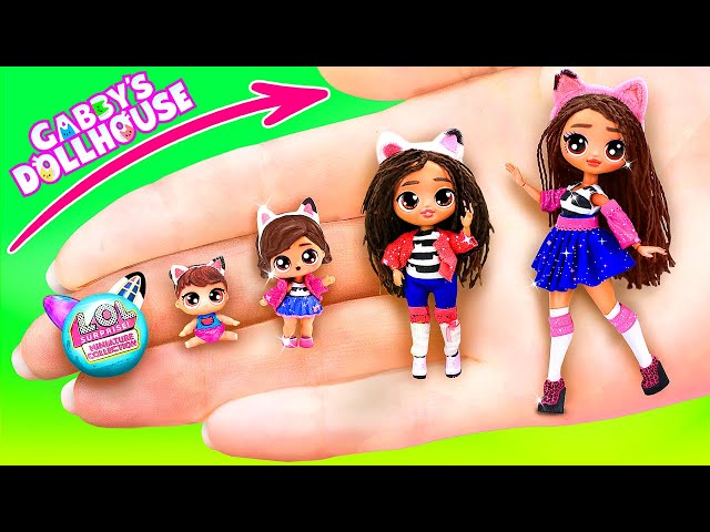 Casa De Muñecas De Gabby: ¡Las Hermanas Gabby y Pandy Paws Creciendo! Manualidades para LOL OMG