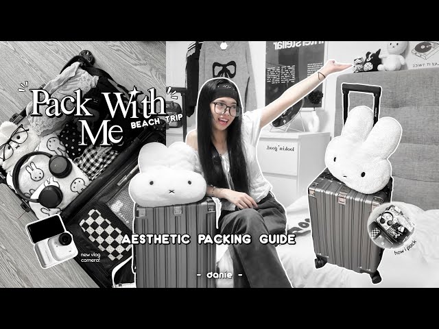 PACK WITH ME (for the beach) 🐚: Ultimate Aesthetic Packing Guide, OOTDs, + New Vlogging Camera