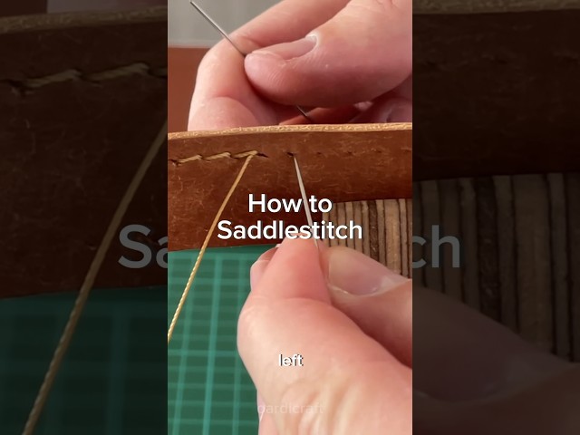 Tutorial - how to Saddlestitch Part 2 #howto #saddlestitch #diy #leather #asmr