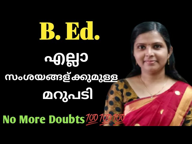 B Ed Course details Malayalam Reshma Raj M R