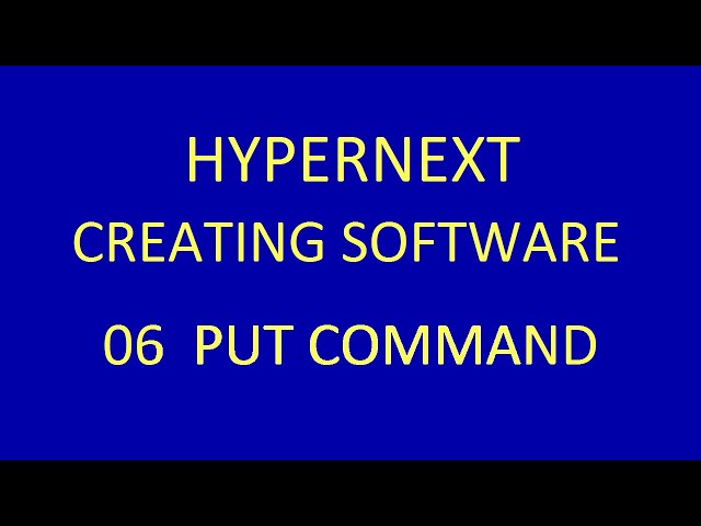 06 HyperNext PUT command