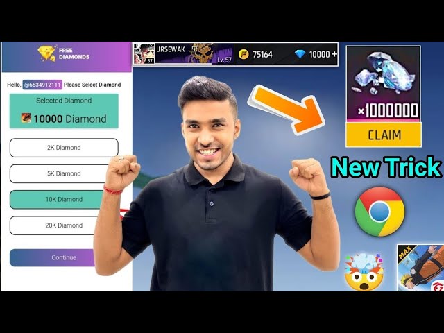 Daily 💎 10000 Diamond 💎 Trick. Instant Free diamond in freefire 2025. How to get Dj Alok emotes