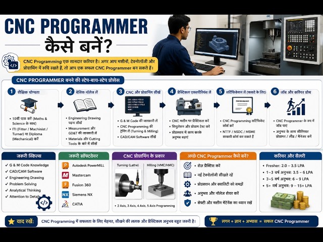 CNC PROGRAMMER!CNC Programmer कैसे बनें? | Complete Roadmap 2026!CNC Programmer Career Guide !!!