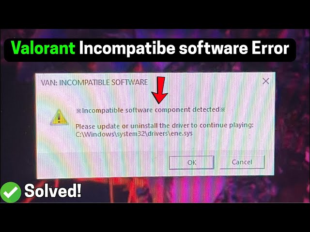 Fix Valorant: Incompatible software component detected