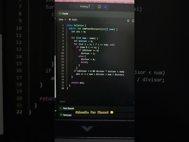 Today’s LeetCode Daily Solution – 1390: Four Divisors  #coding #codeprep #programminglanguage#coding