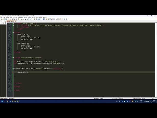 Simple Code Editor With Preview - Javascript