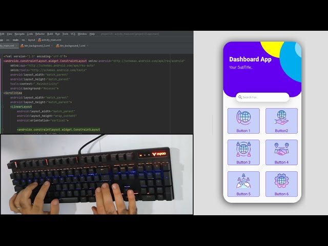 ASMR Programming - Android Studio Dashboard Ui Design - No Talking
