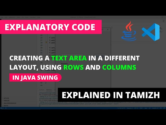 Creating a Text Area in Flow Layout | Java Swing | Tamil | Code Screens