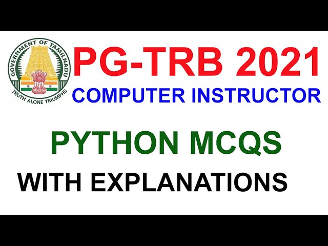 TRB Computer Instructor | PYTHON MCQS WITH EXAMPLANATIONS  | VIBRANT ONLINE ACADEMY