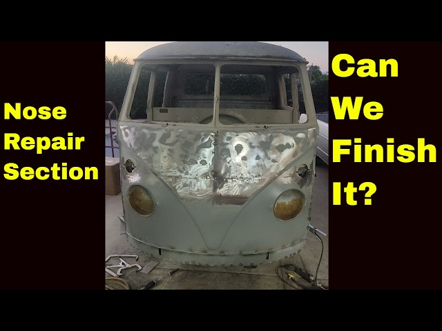 1967 VW Double Cab Nose Replacement Part 2 | Fitting the New Nose & Front End Repairs