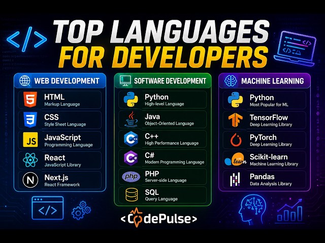 Best Programming Languages for Web, Software & AI