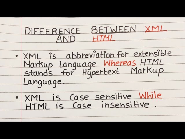 Difference Between xml and html | HTML vs XML