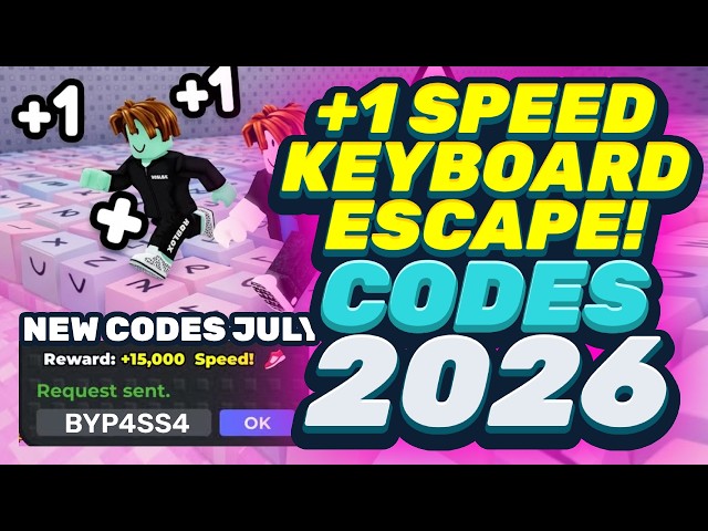 *NEW CODES* ALL WORKING CODES FOR +1 SPEED KEYBOARD ESCAPE 2026 ROBLOX KEYBOARD ESCAPE WORKING CODES