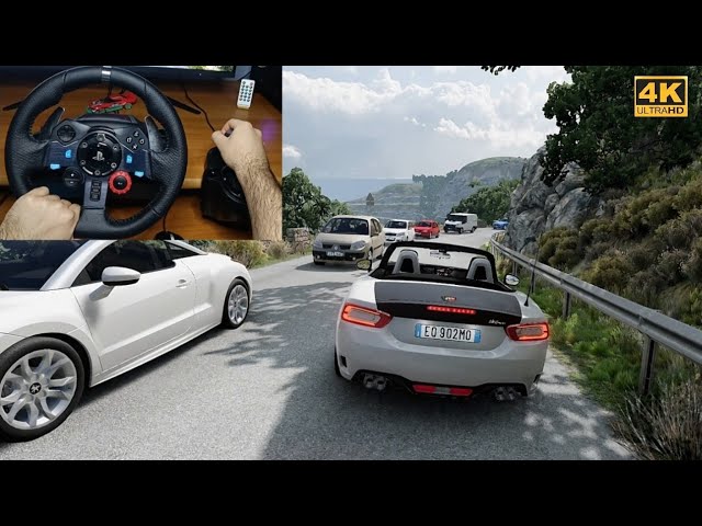 Fiat 124 Spider - The Perfect Summer Roadster? POV Driving in 4K | Logitech G29