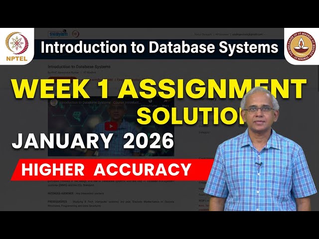 Introduction to Database Systems | NPTEL Week 1 Assignment Solution Jan 2026