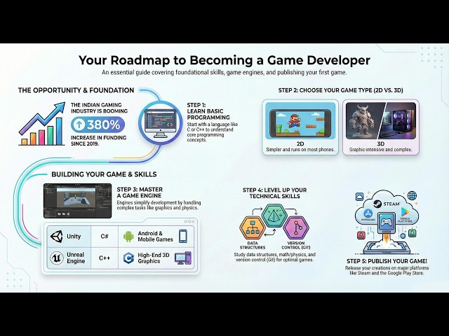 Game Developer Roadmap 2026 | Step-by-Step Guide for Beginners  to pro