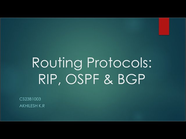 CS23B1003 | Routing Protocols: RIP, OSPF, BGP - Selfie Video