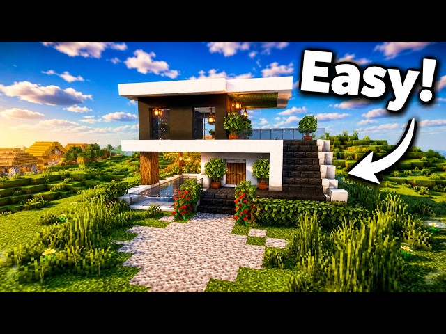 How to Build a Modern House in Minecraft | Easy House Tutorial