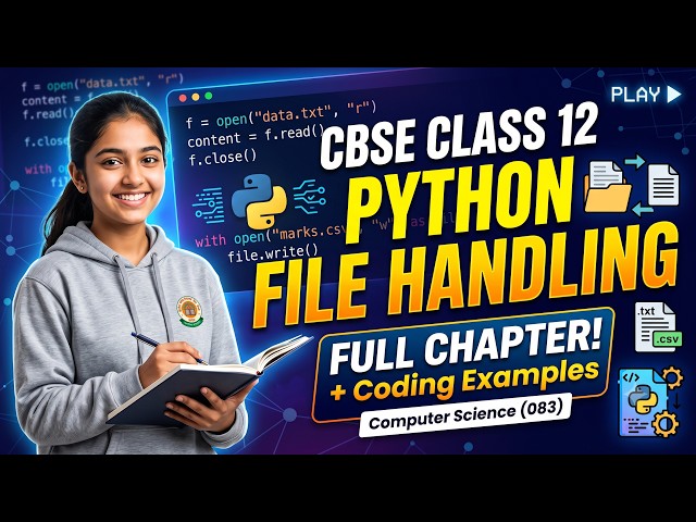 Python File Handling Full Chapter Class 12 Computer Science (083) | Text, Binary & CSV Files