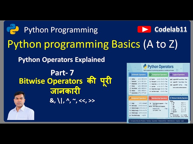 Bitwise Operators in Python | Python Operators Part - 7 Explained | Bitwise Operators with Examples