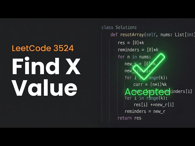 Problem 3524:Find x Value of Array I (Python) #leetcode#codingjourney #coding #programming #python