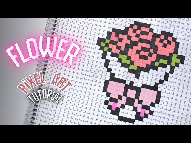 🌸 Easy FLOWERS Pixel Art Tutorial 🎨 | Step-by-Step for Beginners