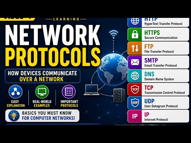 Network Protocols Explained | HTTP, HTTPS, TCP/IP, FTP & DNS | Computer Networks