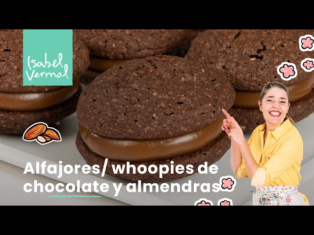 Alfajores estilo whoopies de almendras y chocolate